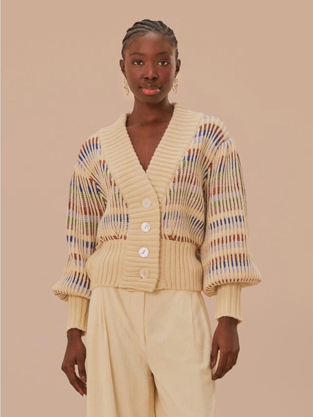 Bold Stitch Knit Cardigan